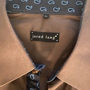 Plain brown Jared Lang men’s casual shirt. XL